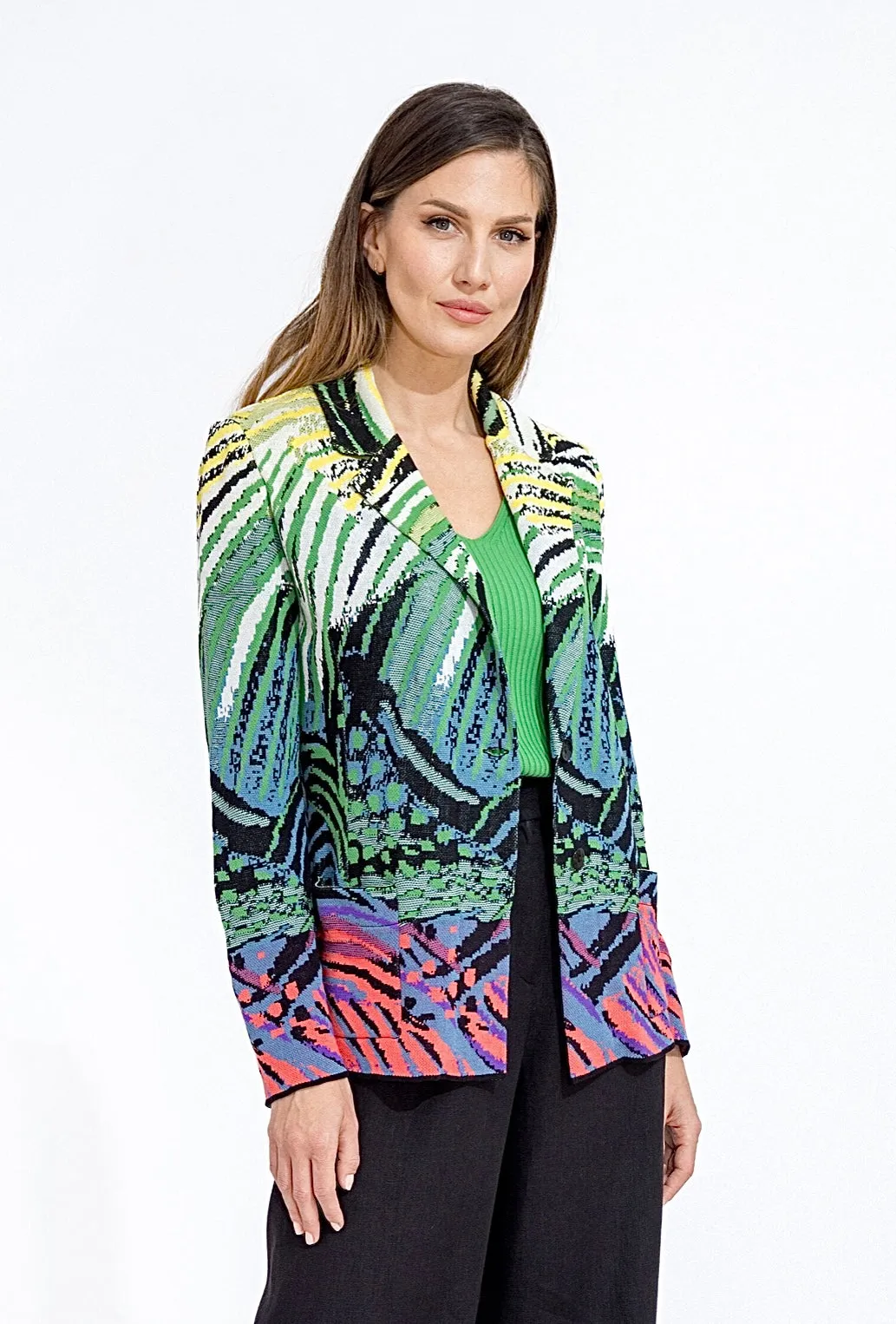 241616 Emerald Jacquard Blazer