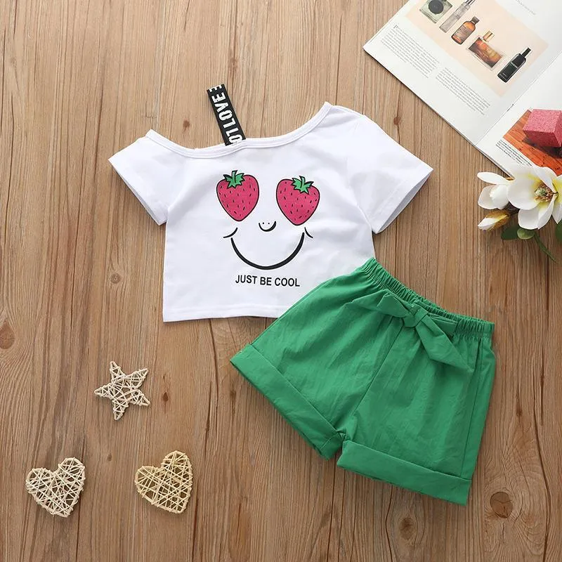 2PCS Cute Strawberry T-shirt and Pants