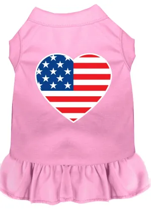 American Flag Heart Screen Print Dress Light Pink 4x (22)