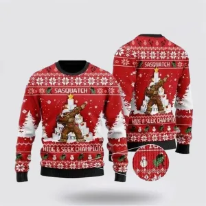 Bigfoot Snowman Ugly Christmas Sweater For Men, Best Gift For Christmas, Christmas Fashion Winter