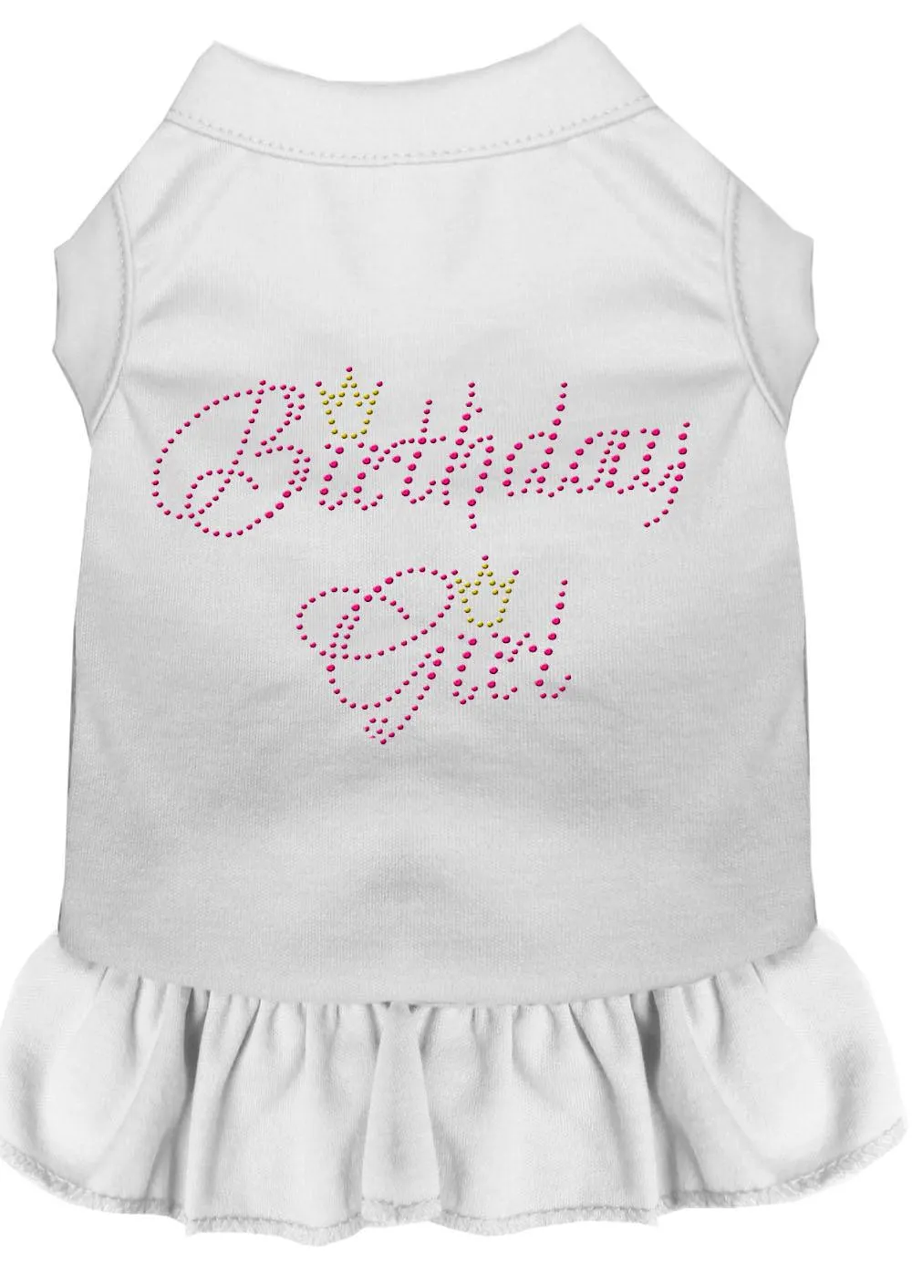 Birthday Girl Rhinestone Dress White Med (12)