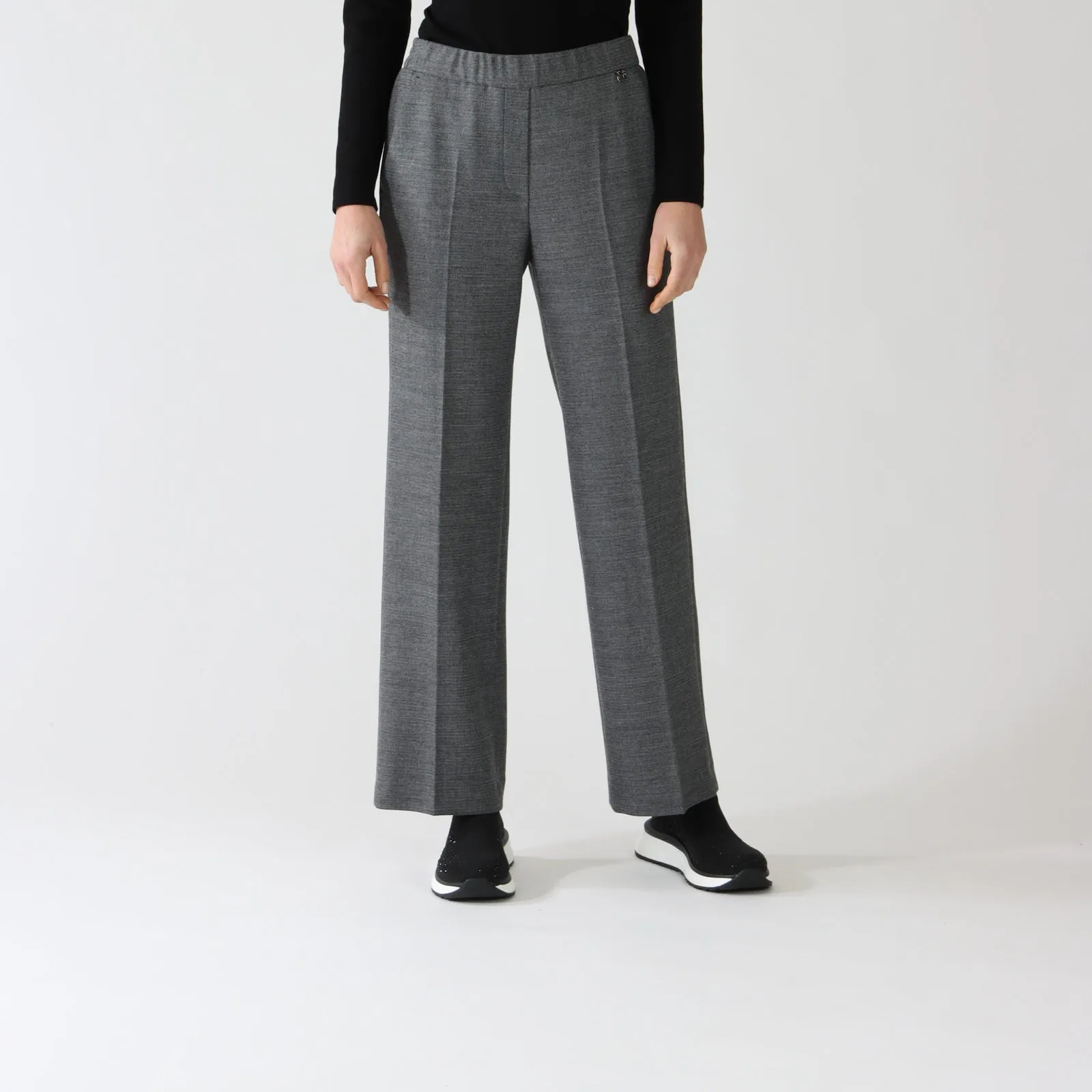 Black Melange Washington Pants