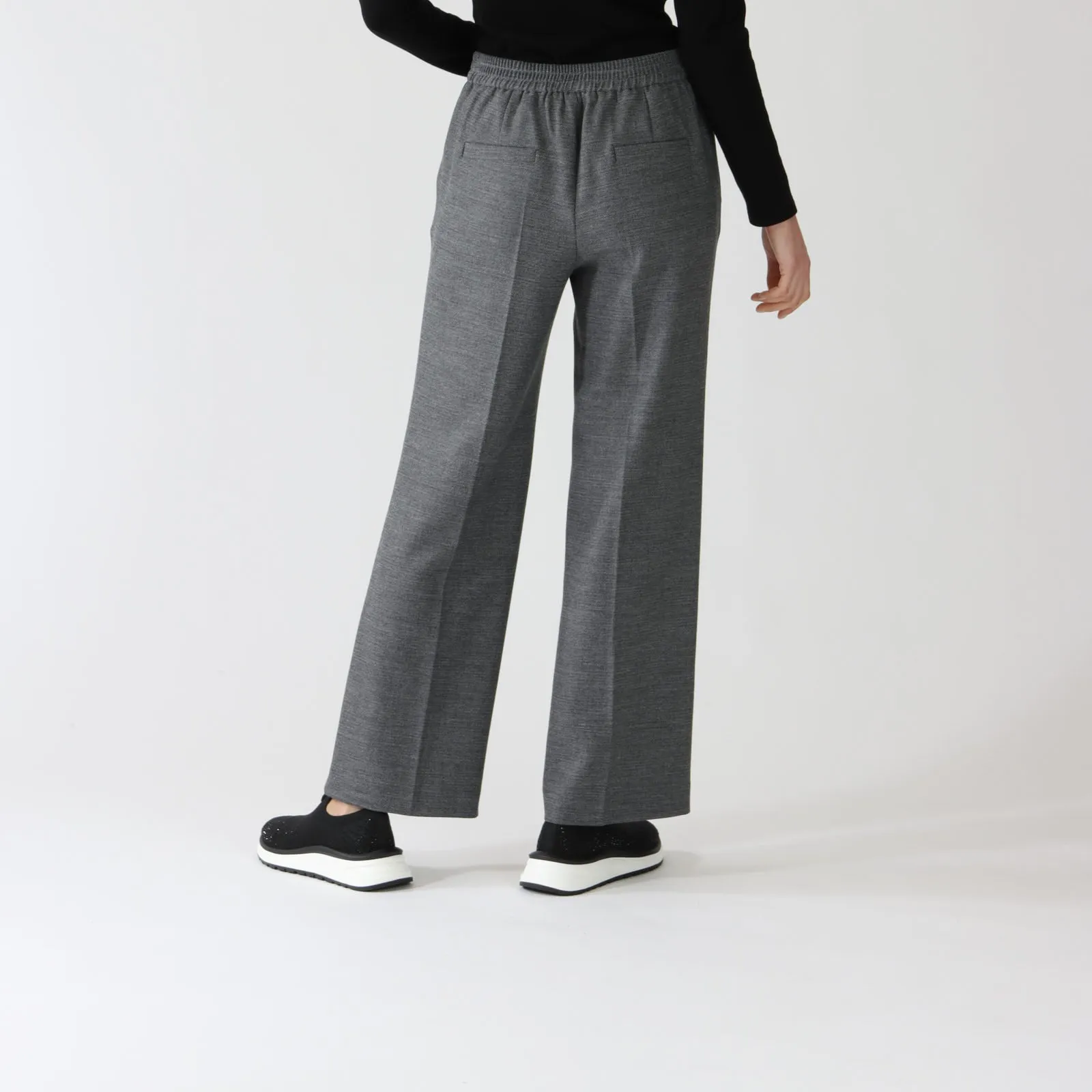 Black Melange Washington Pants