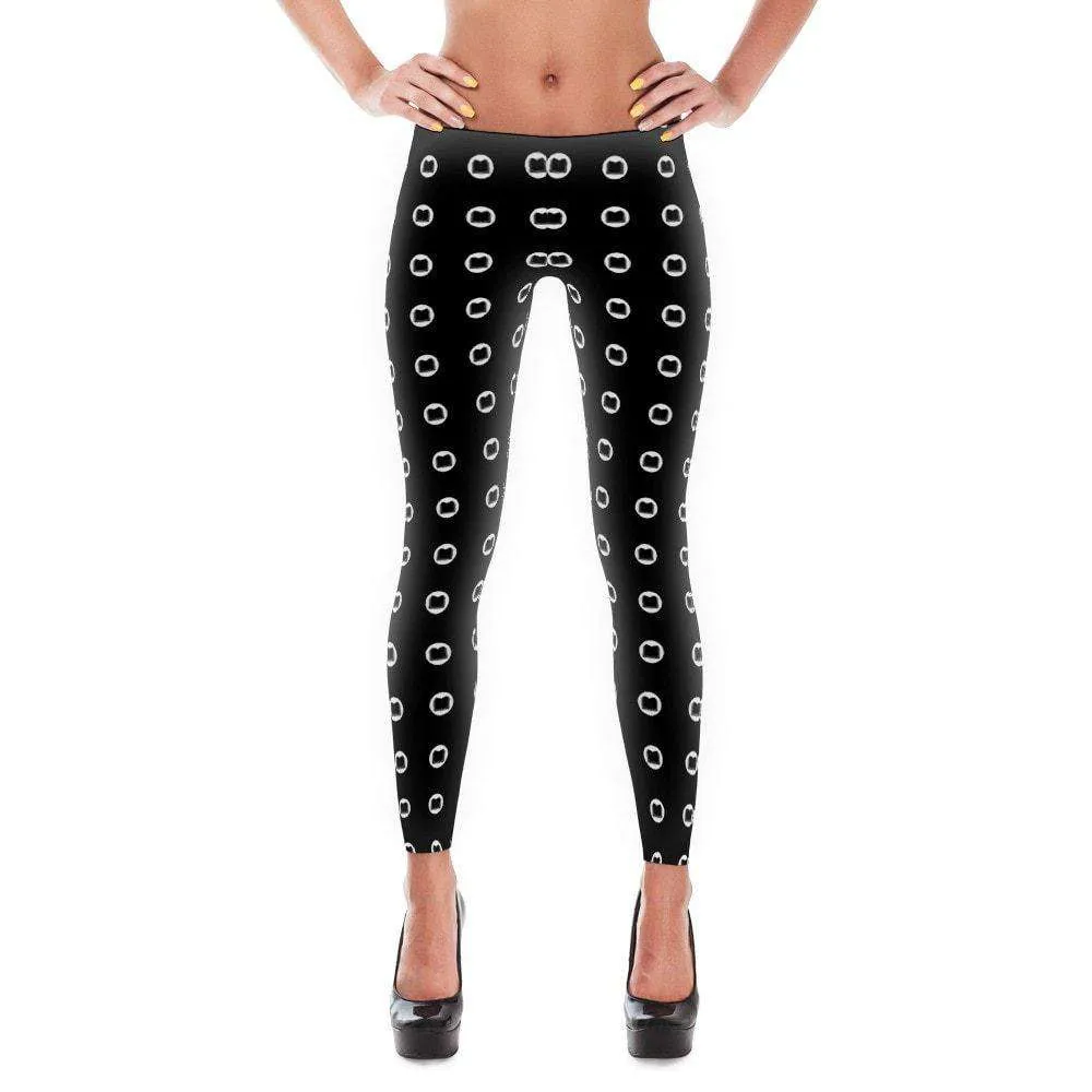 Book Lovers Leggings With Polka Dot Pattern Design