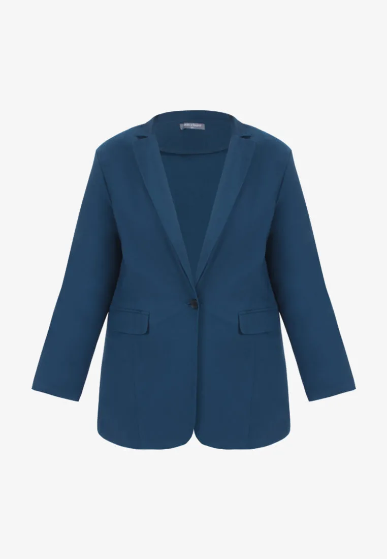 Breanne FLEXI Collared Professional Blazer - Blue