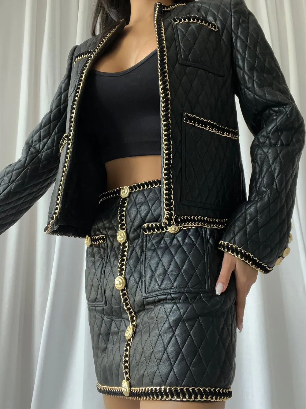 CATENA Leather Chain Jacket