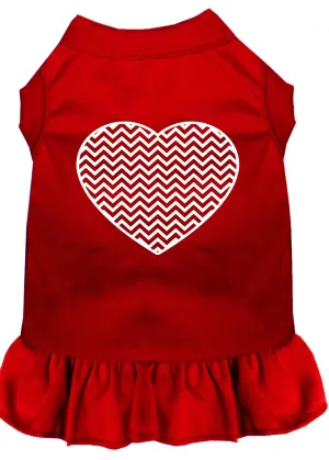 Chevron Heart Screen Print Dress Red Xxxl (20)