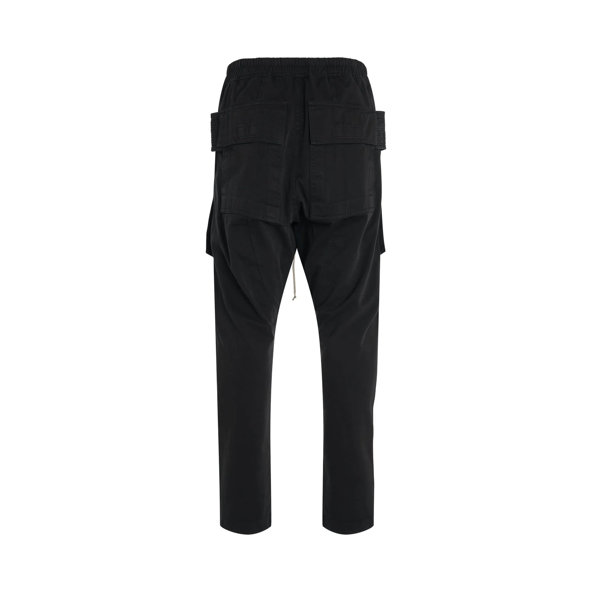 Creatch Cargo Cropped Drawstring Pants in Black