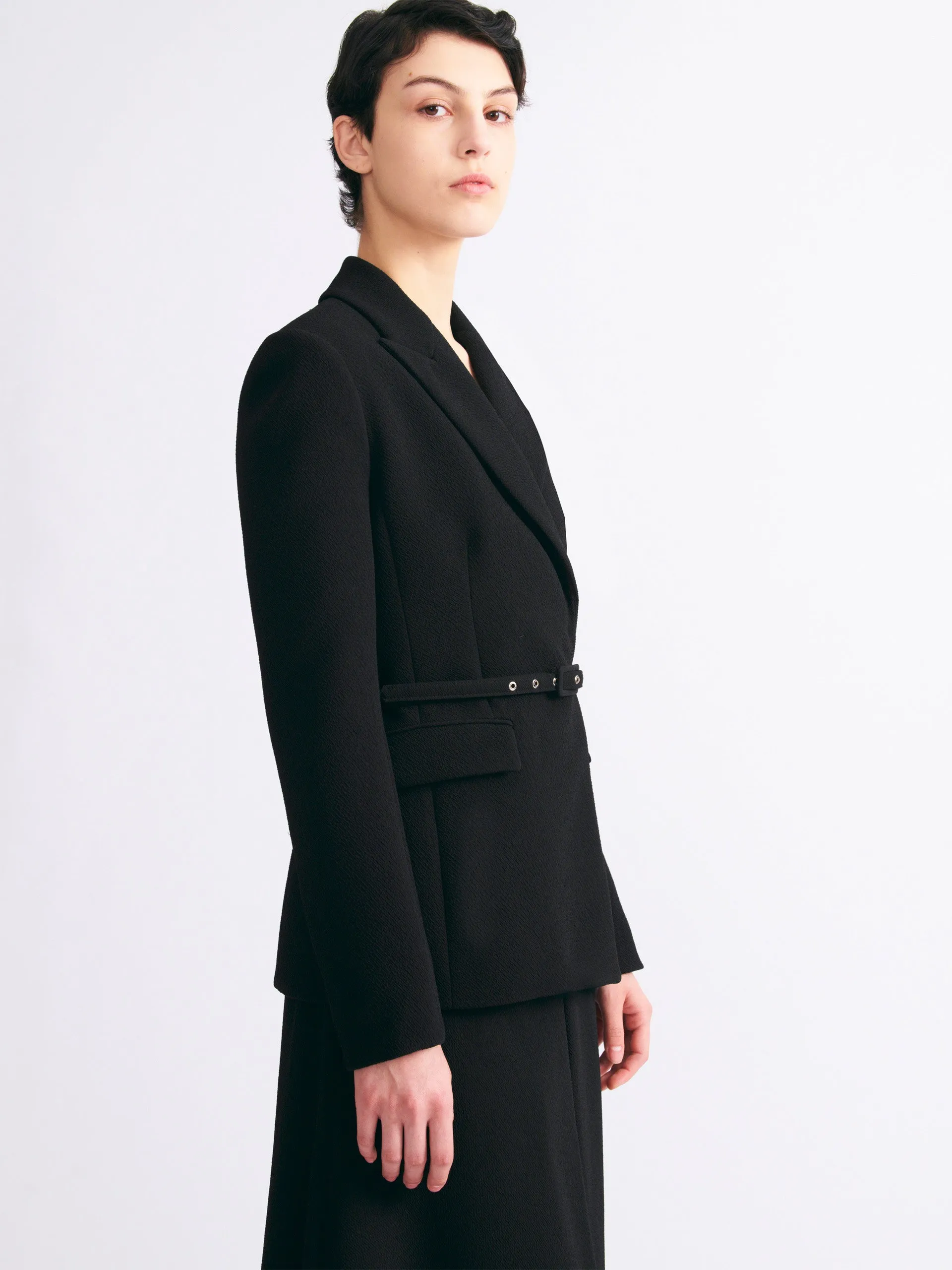 Danya jacket in black double crepe