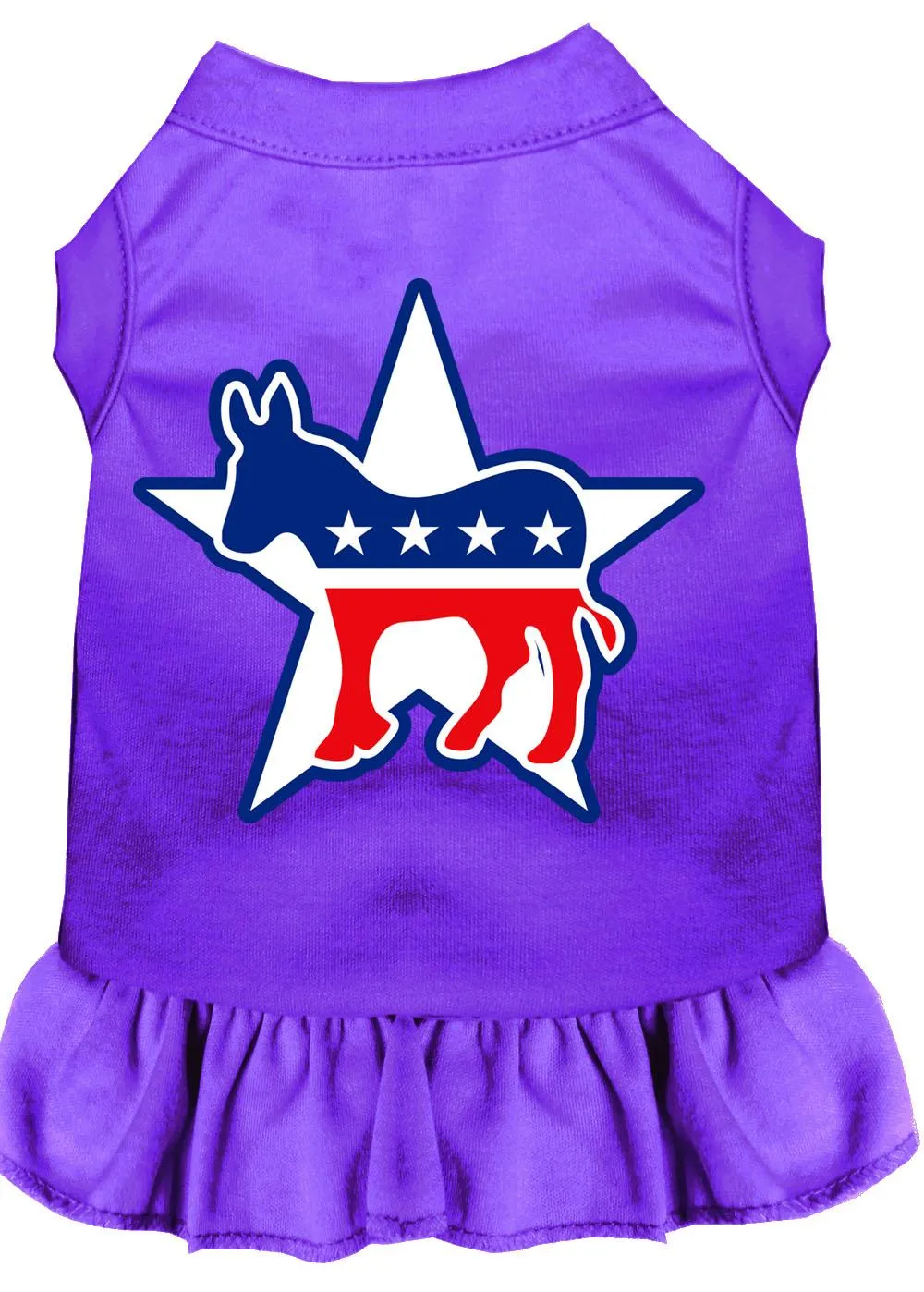 Democrat Screen Print Dress Purple Lg (14)