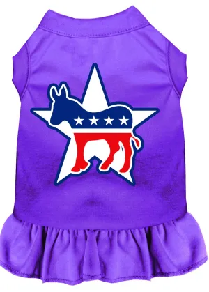 Democrat Screen Print Dress Purple Med (12)