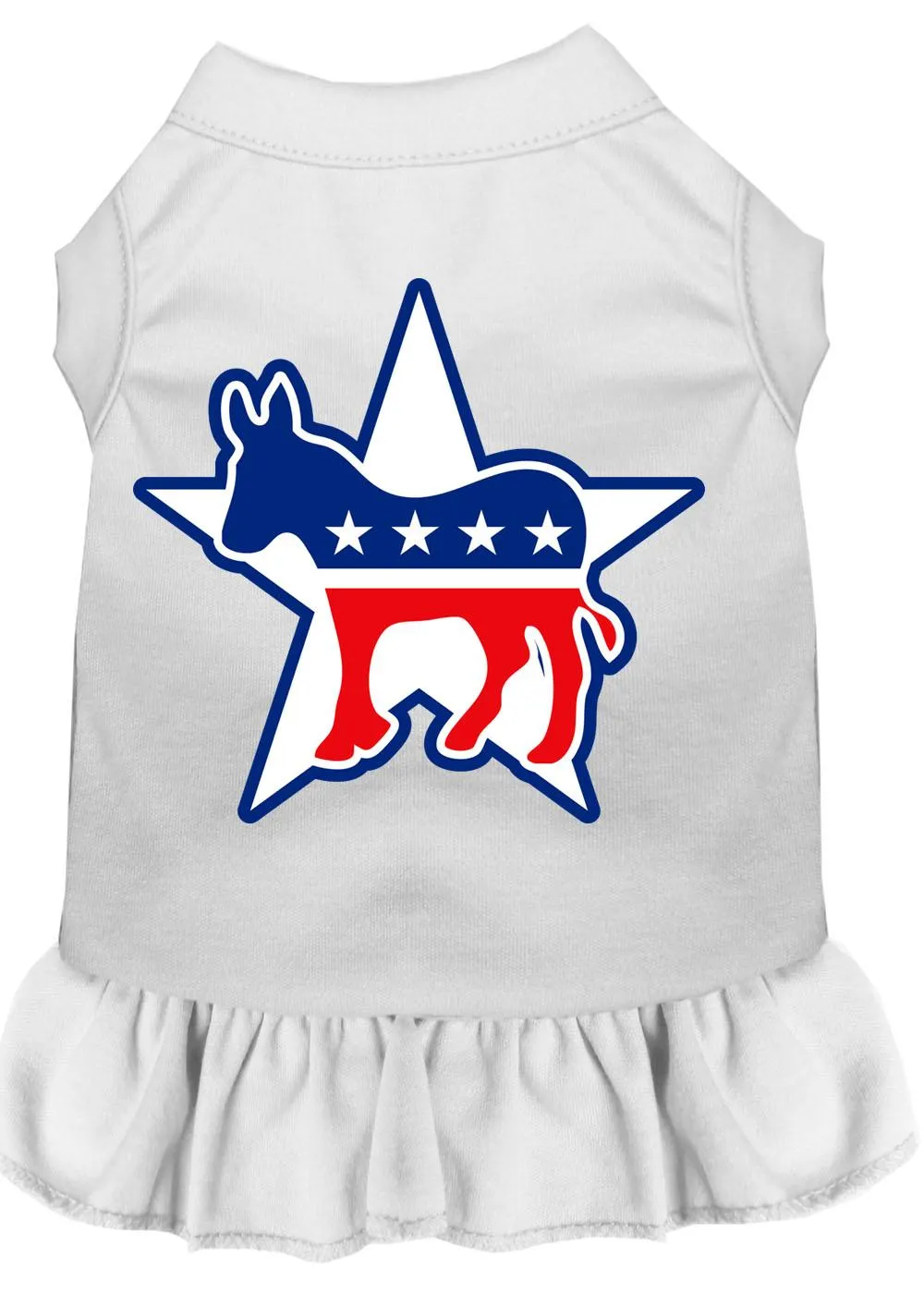 Democrat Screen Print Dress White Lg (14)