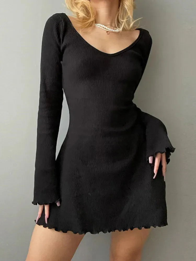 Elegant Dress For Women Office Lady Basic Slim Dresses