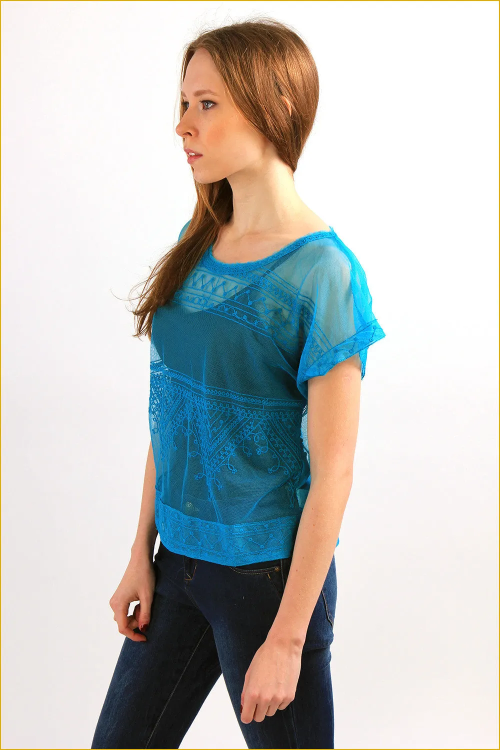 Embroider Sheer Top