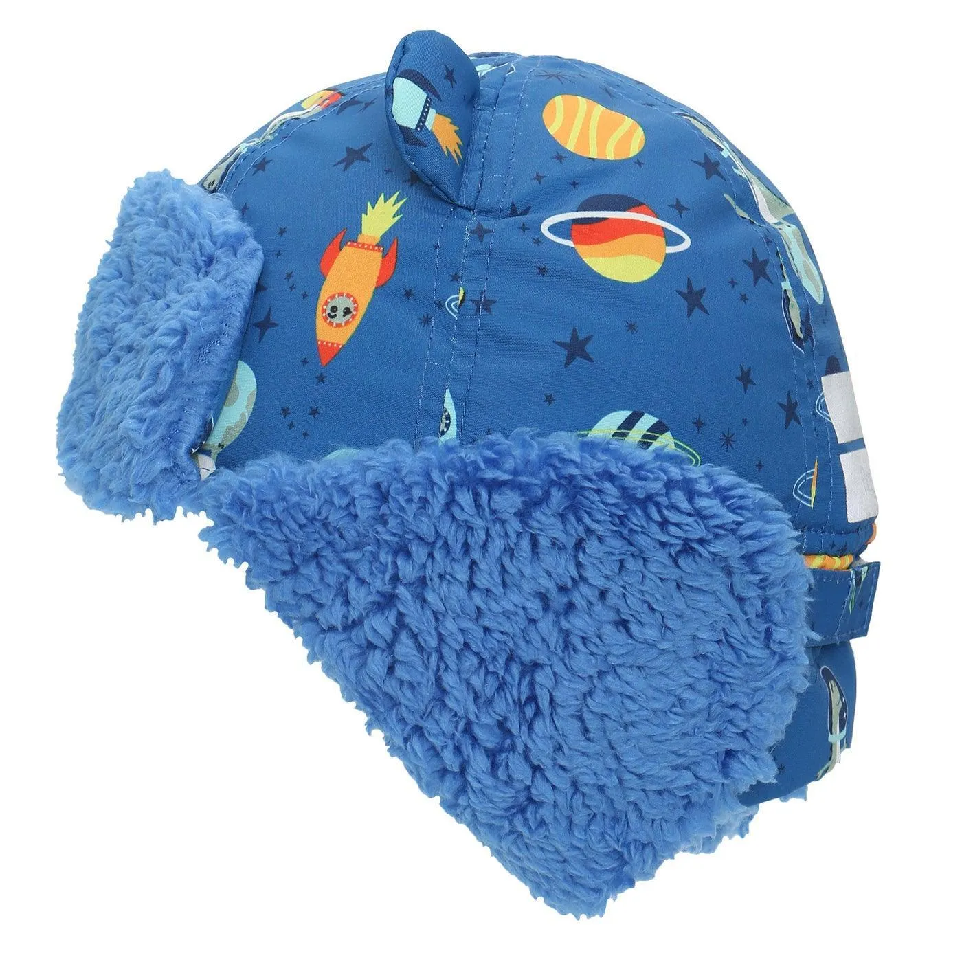 Flapjack Kids Water Repellent Trapper Hat - Dino Blue