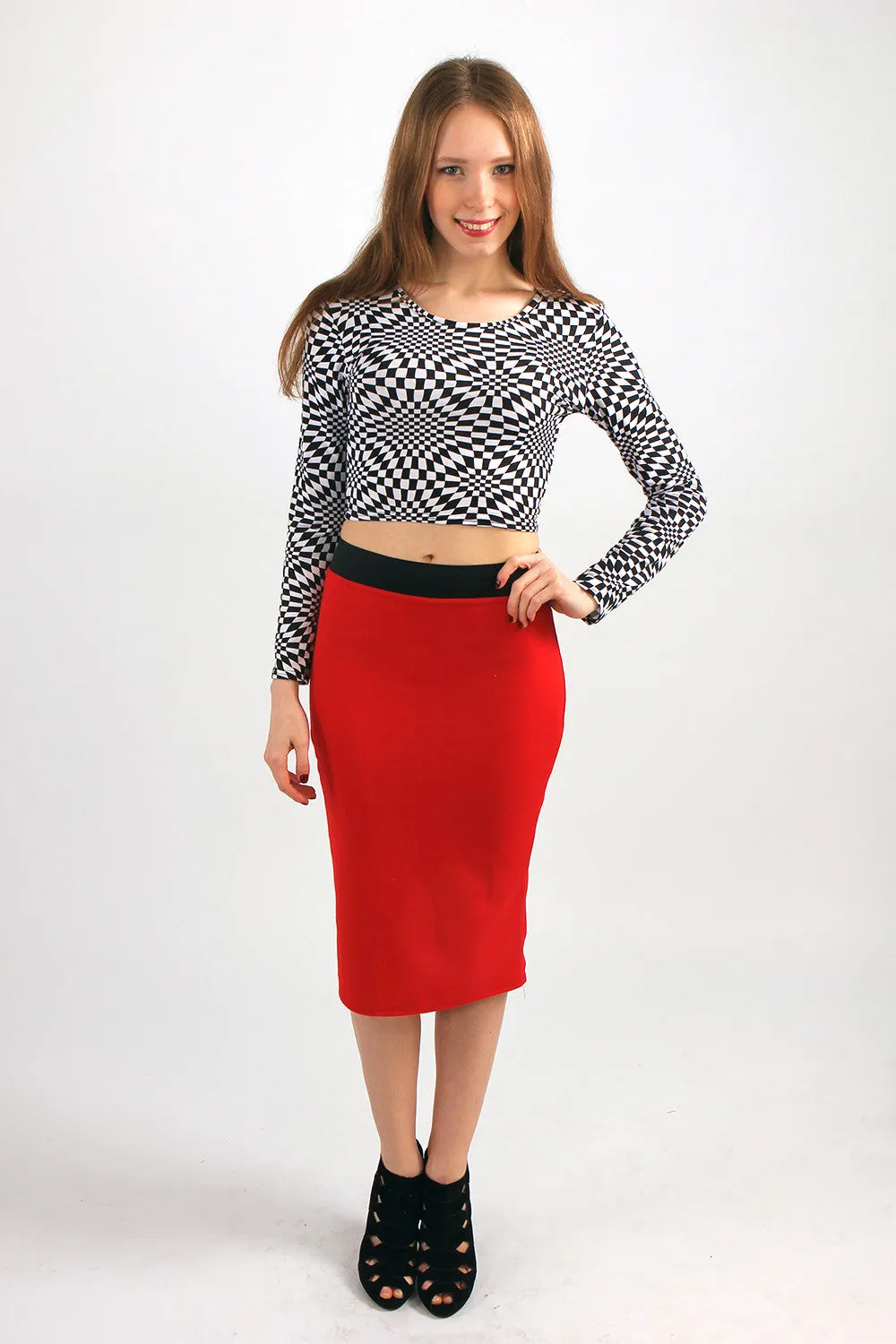 Get Happy! Basic Midi Skirt