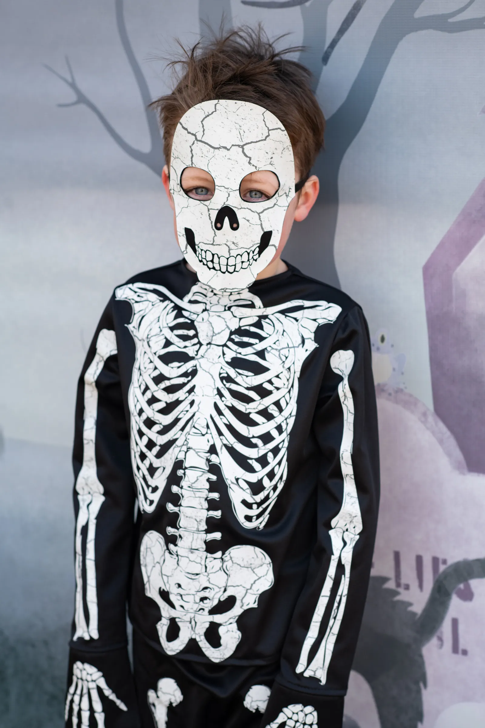 Glow in the Dark Skeleton Shirt, Pants & Mask