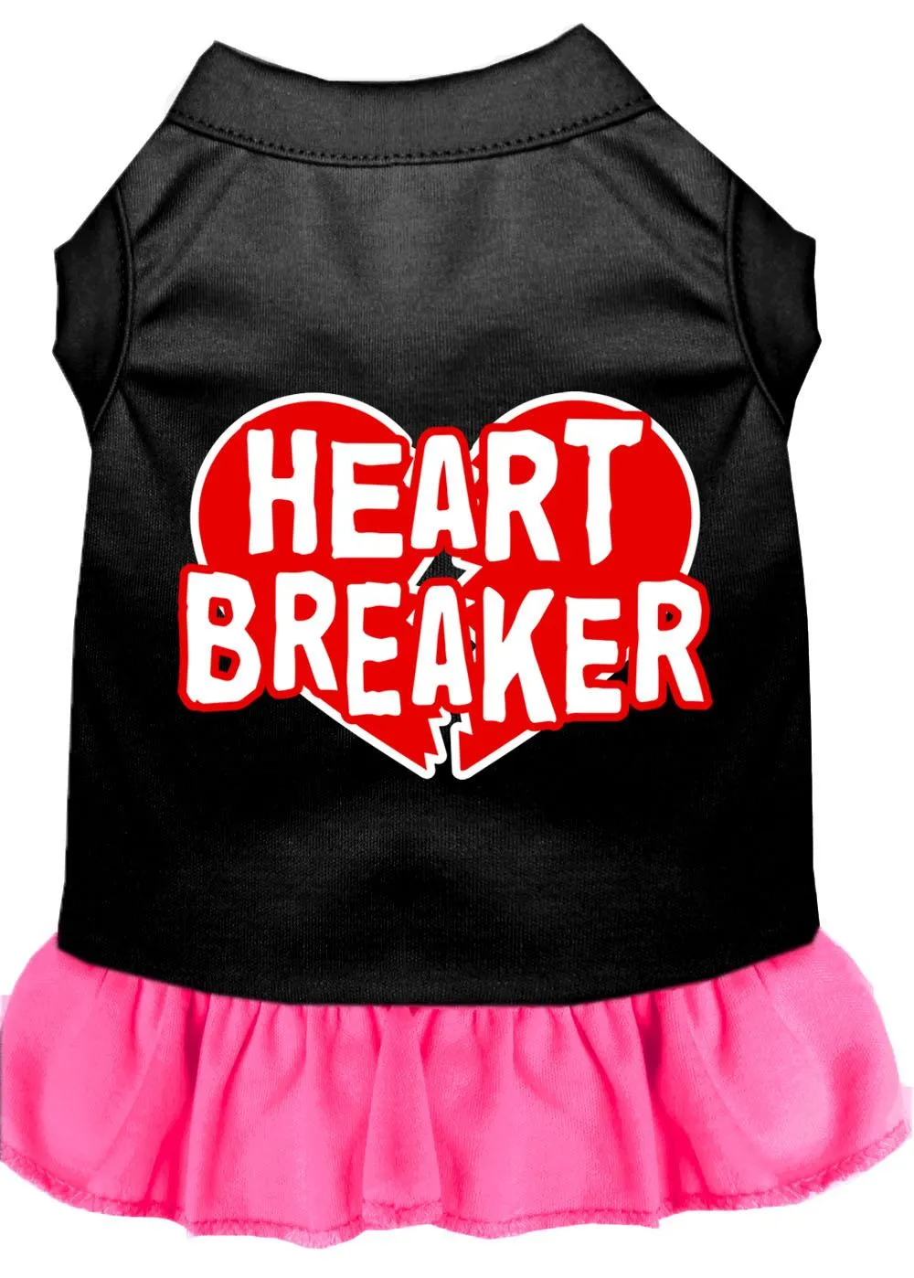 Heart Breaker Screen Print Dress Black With Bright Pink Xl (16)