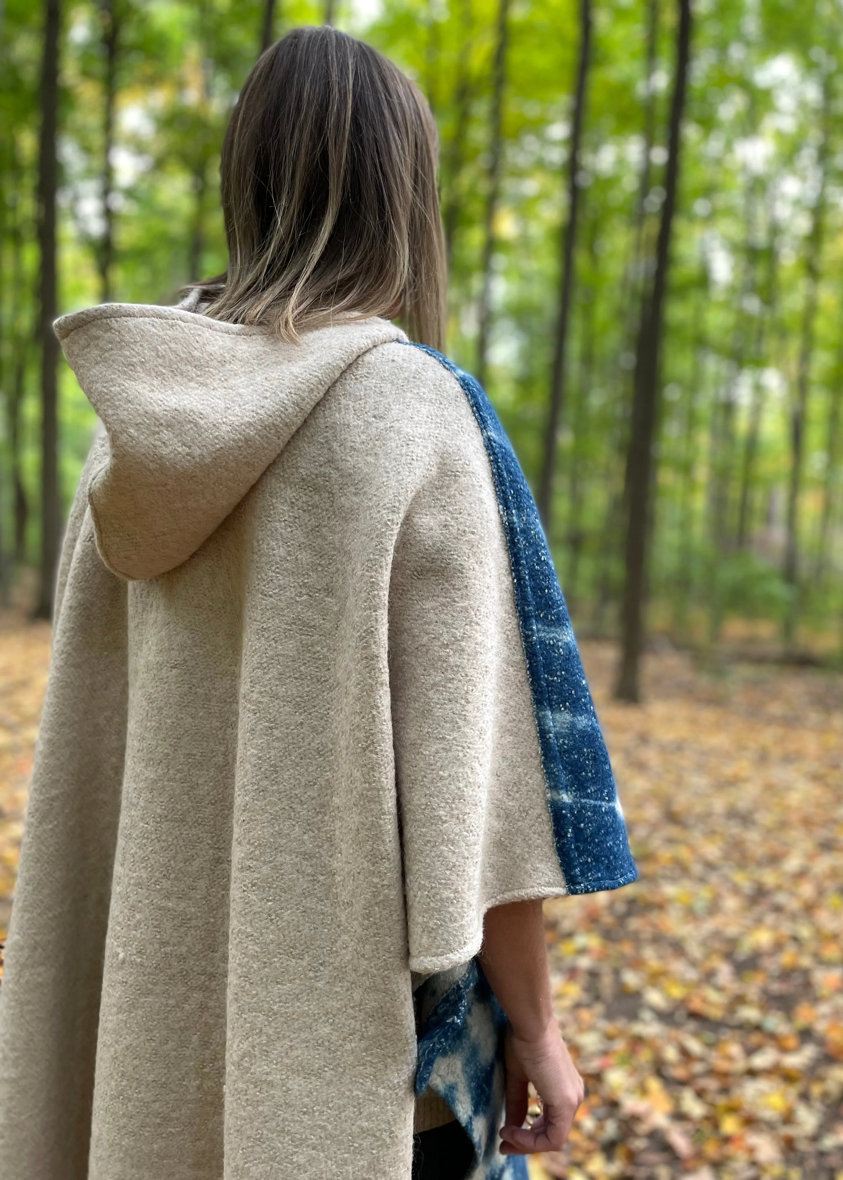 Hooded Boiled Wool Cape 2