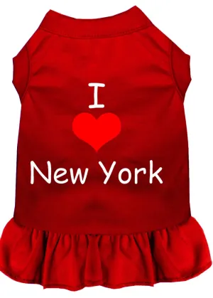 I Heart New York Screen Print Dress Red Xxl (18)