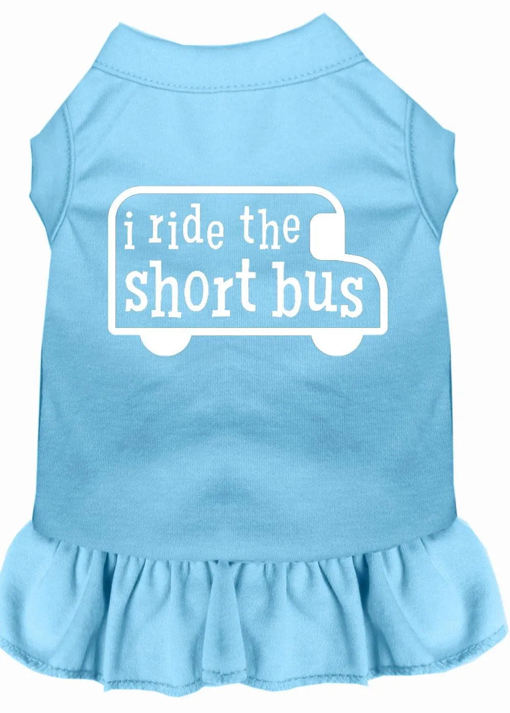 I Ride The Short Bus Screen Print Dress Baby Blue Xxl (18)