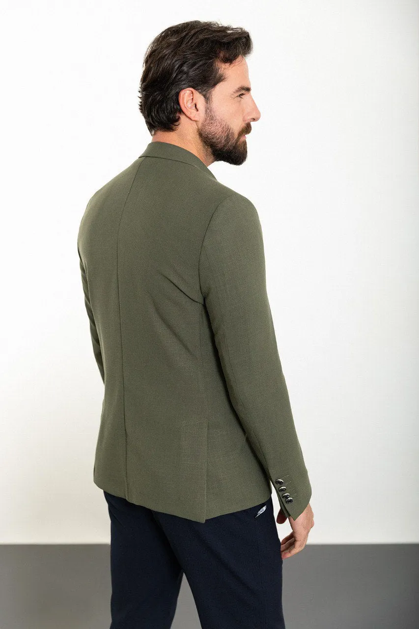 Khaki Double Breasted Blazer