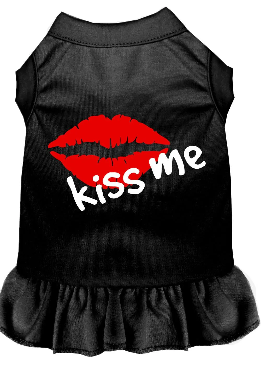 Kiss Me Screen Print Dress Black Xs (8)