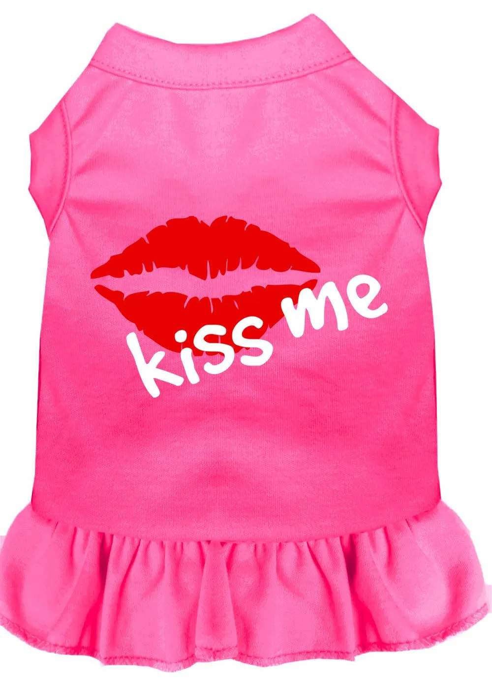 Kiss Me Screen Print Dress Bright Pink Xl (16)