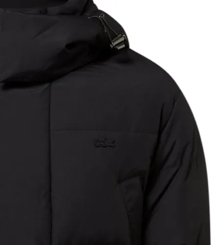 Lacoste Mens, Detachable Hood Long Puffer Coat Water Repellent