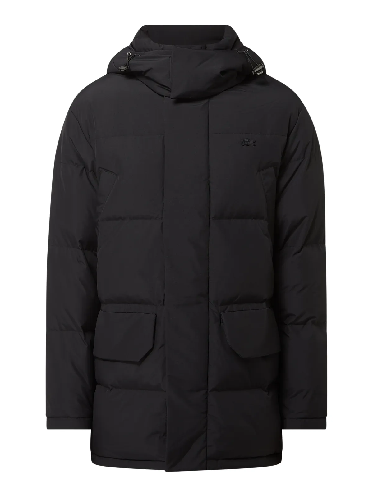 Lacoste Mens, Detachable Hood Long Puffer Coat Water Repellent