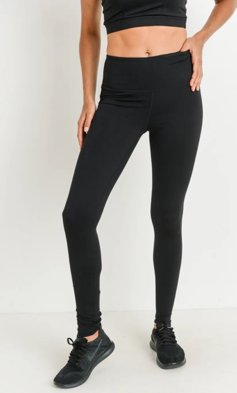 Lattice Strap Black Leggings