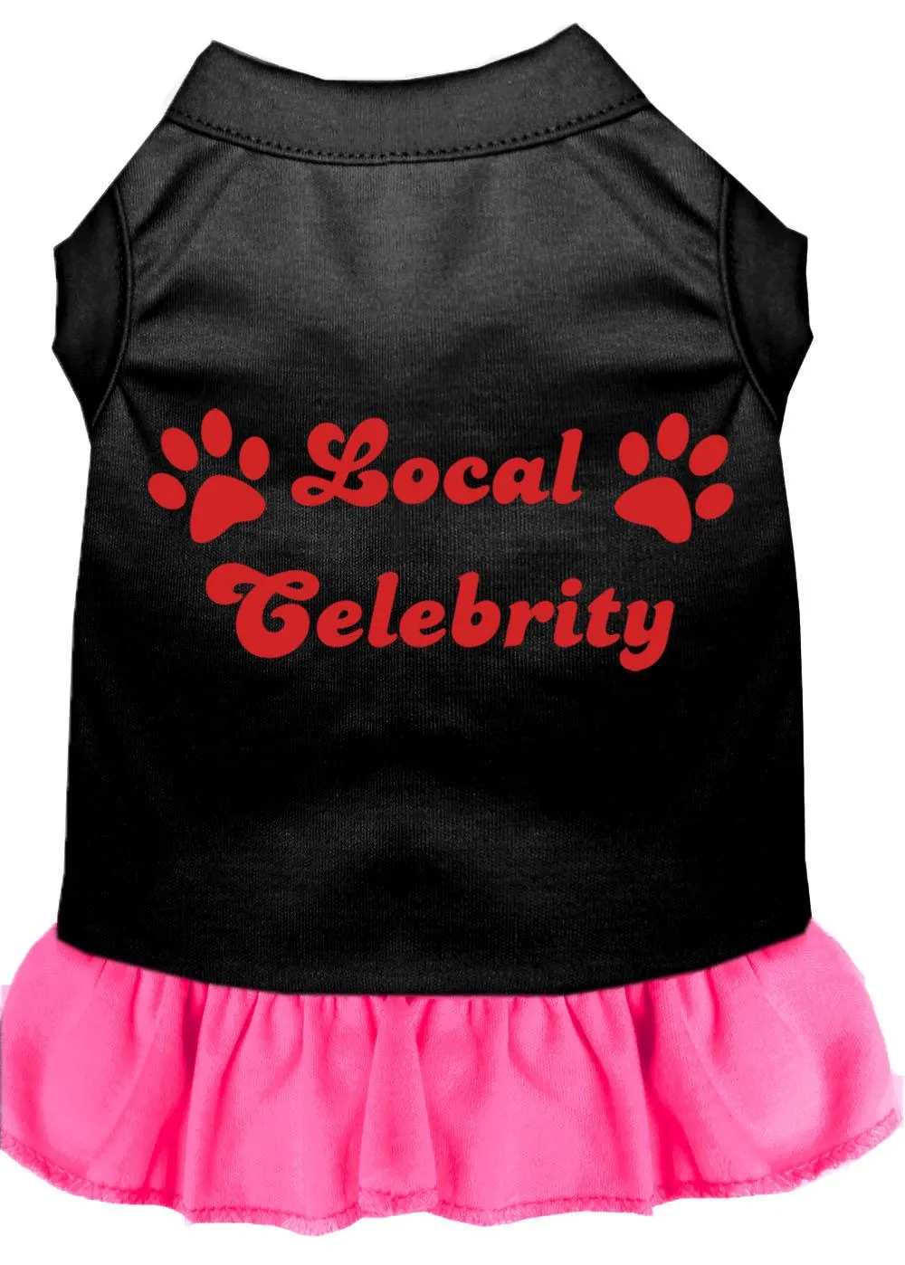 Local Celebrity Screen Print Dress Black With Bright Pink Lg (14)