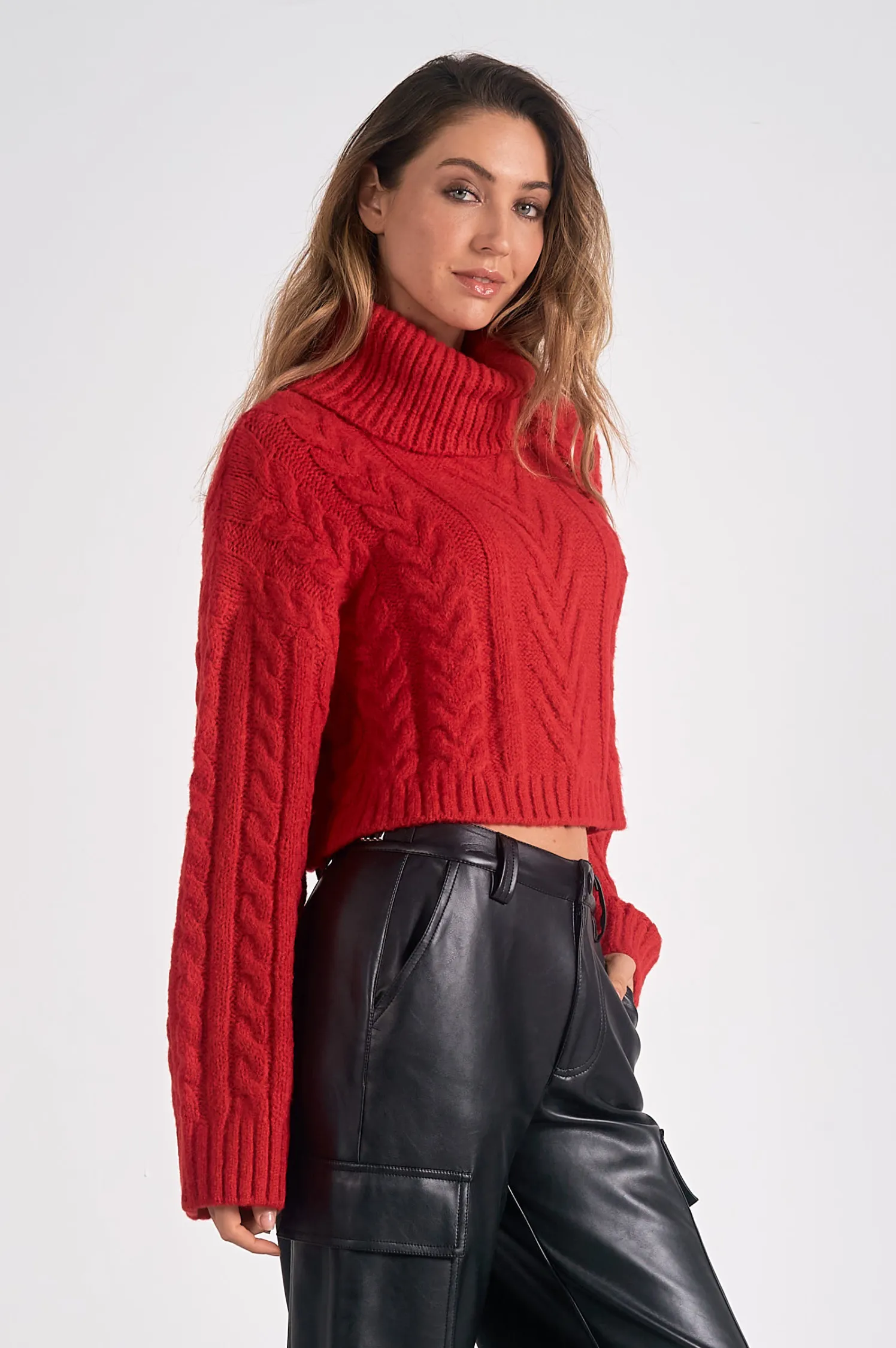 Mallory Cable Knit Turtleneck