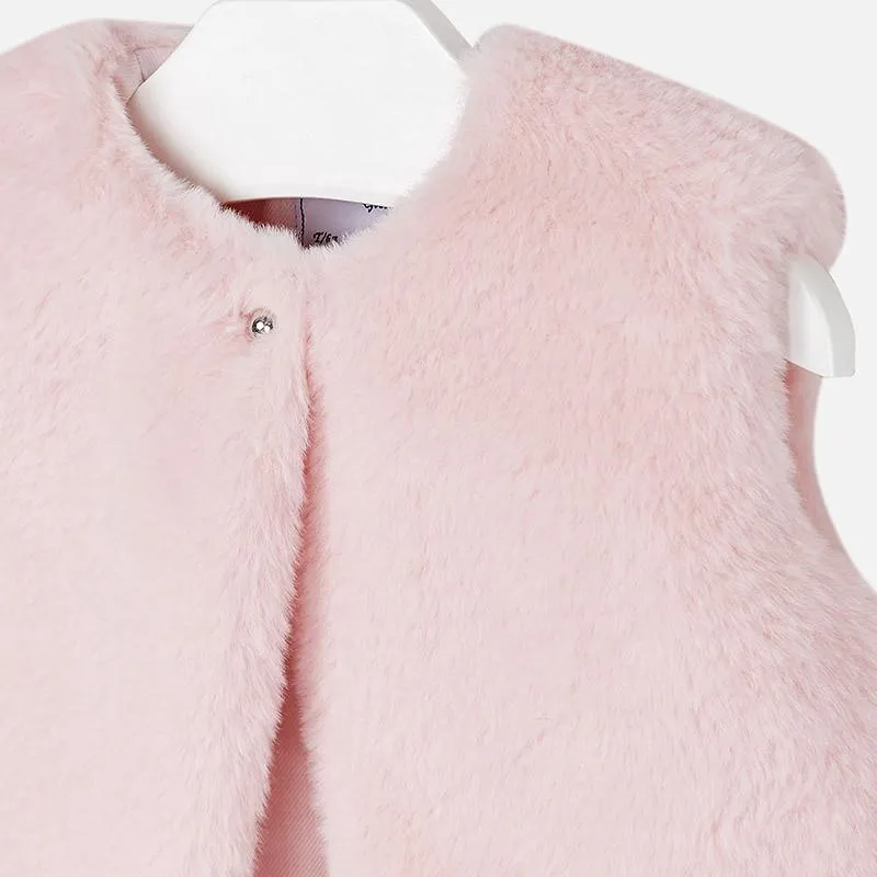 Mayoral Pink Fur Vest