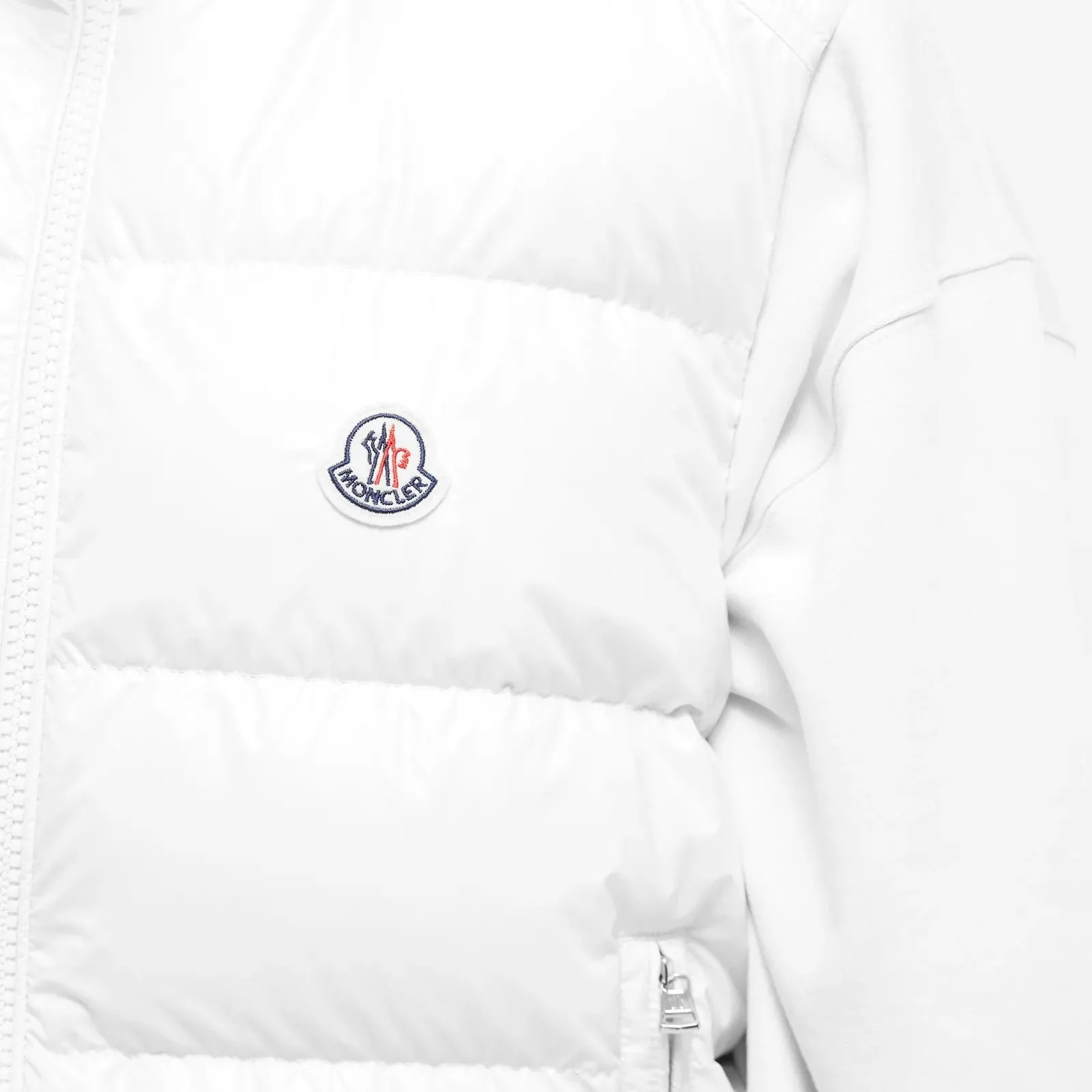 Moncler Ouse Hooded Down Vest, white