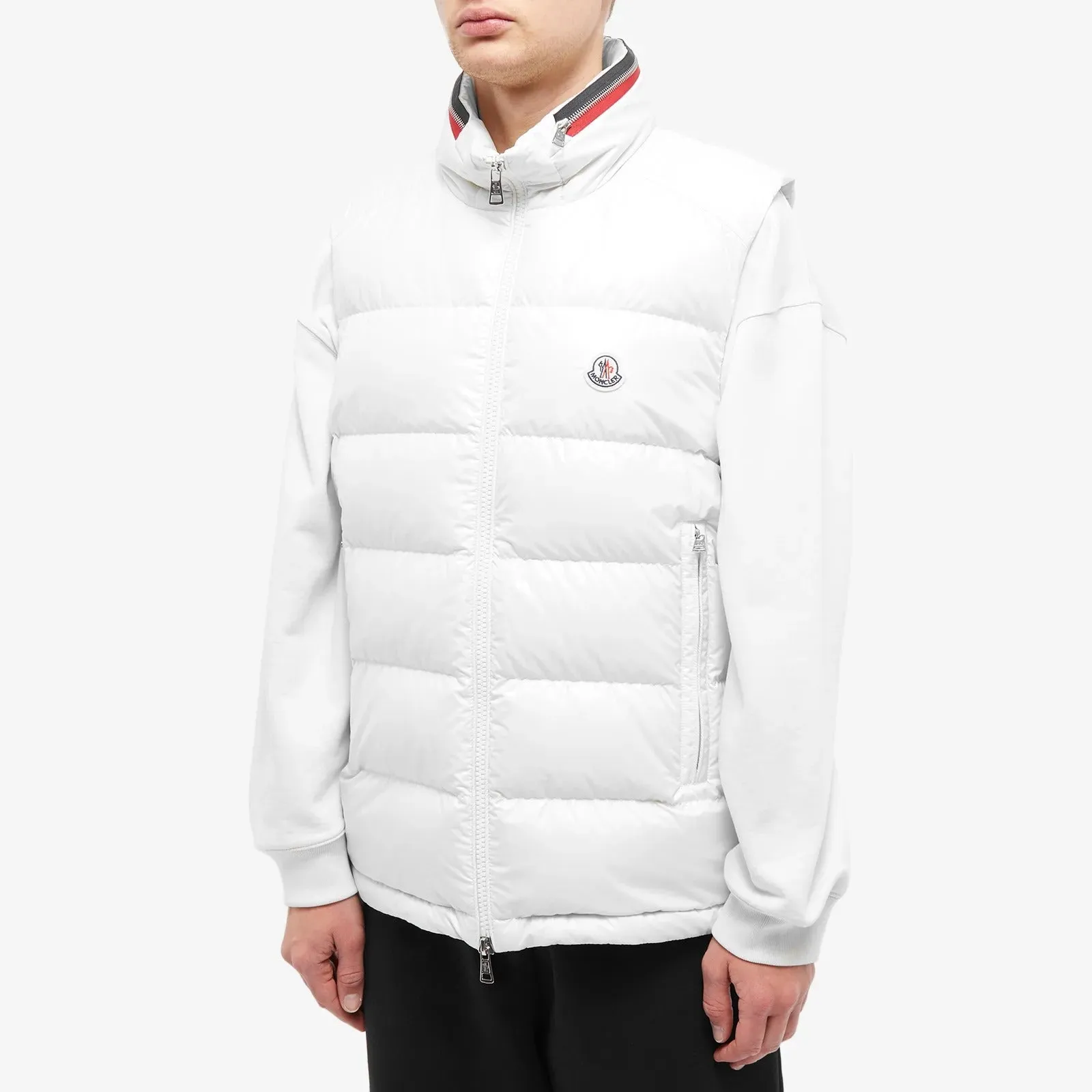 Moncler Ouse Hooded Down Vest, white