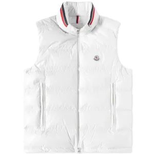 Moncler Ouse Hooded Down Vest, white