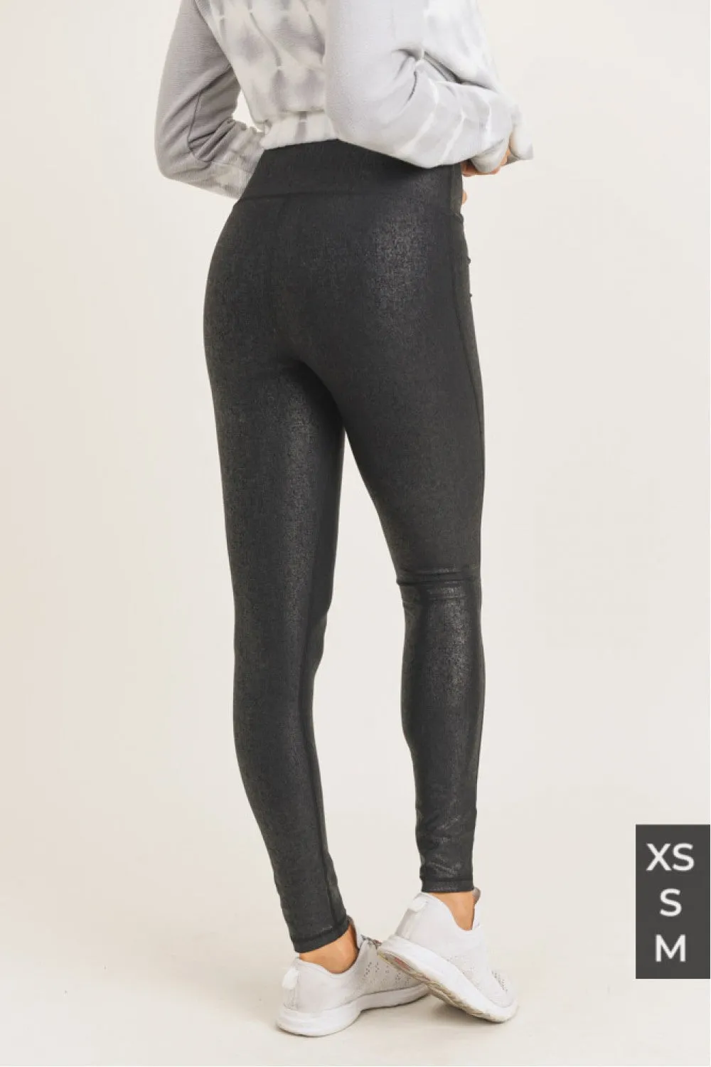 Mono B Crackle Glaze Foil Highwaist Leggings