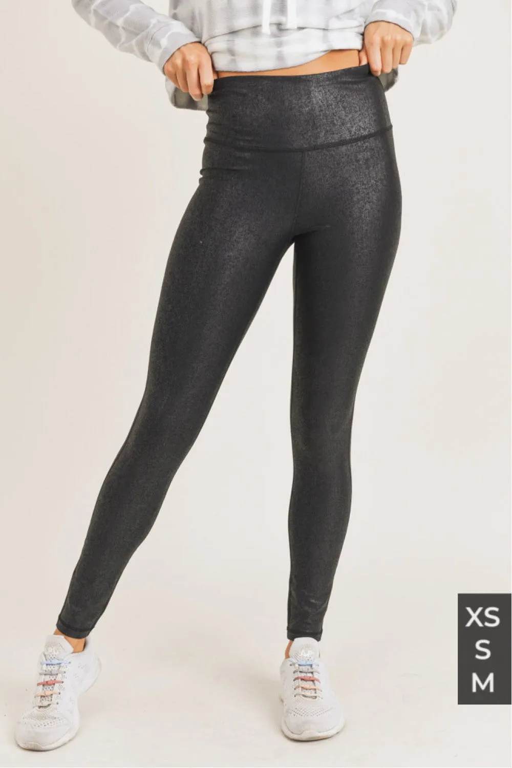 Mono B Crackle Glaze Foil Highwaist Leggings