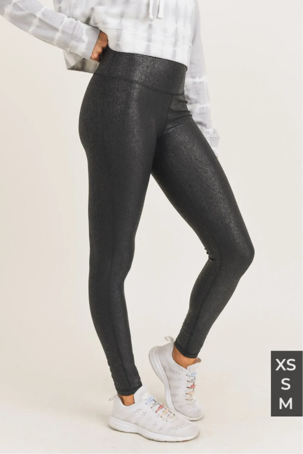 Mono B Crackle Glaze Foil Highwaist Leggings