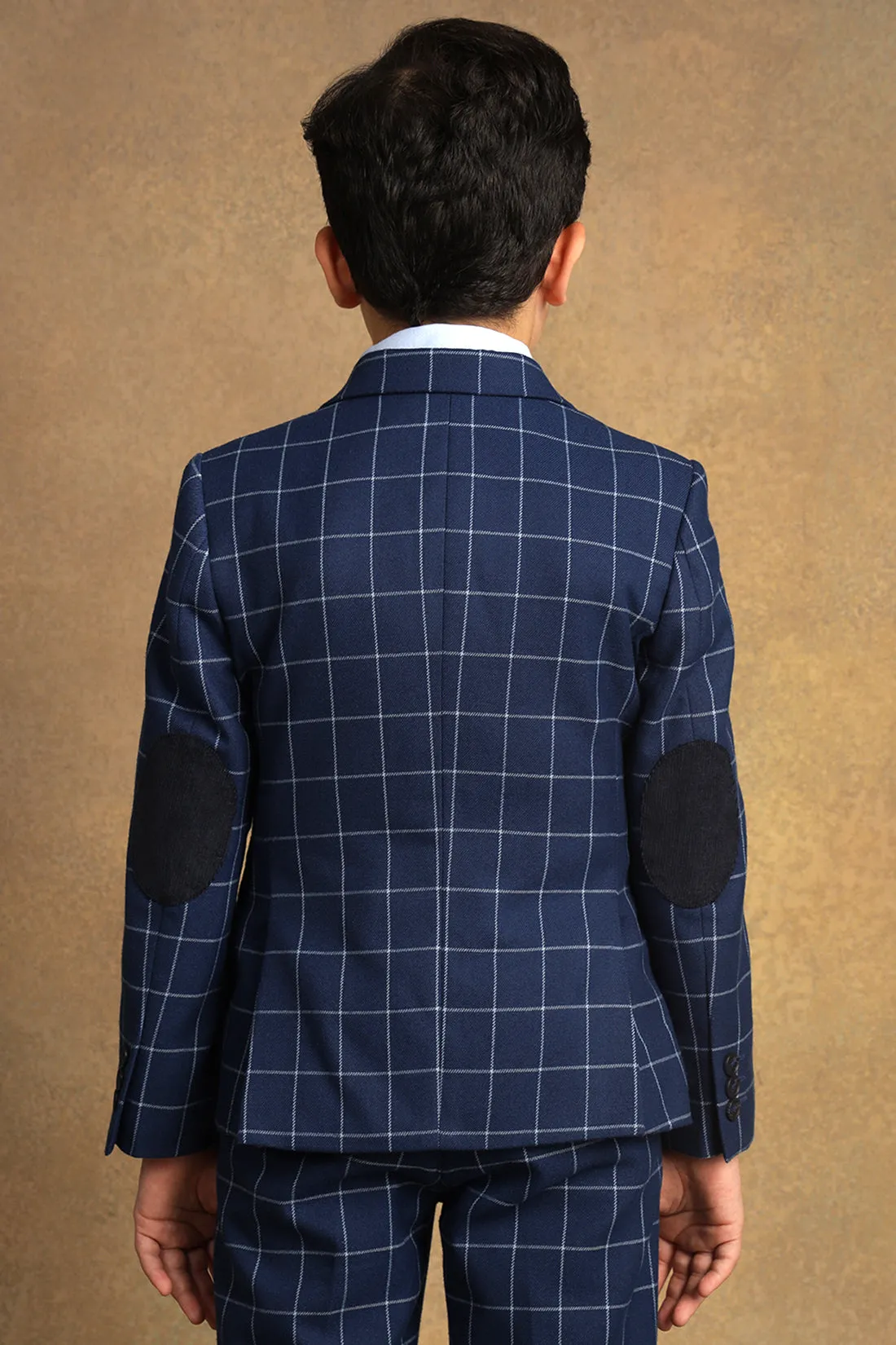 One Friday Kids Boys Blue Checks Blazer