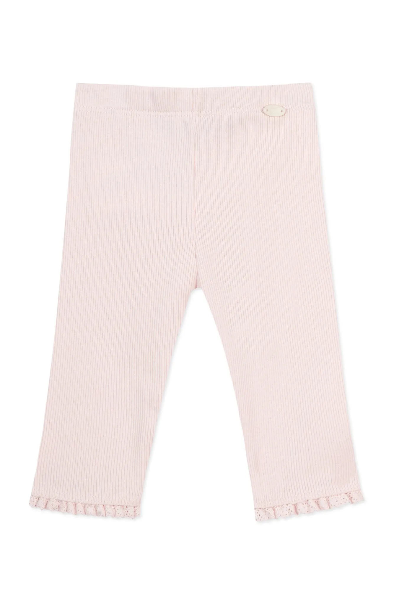 Pale Pink Ribbed Baby Leggings