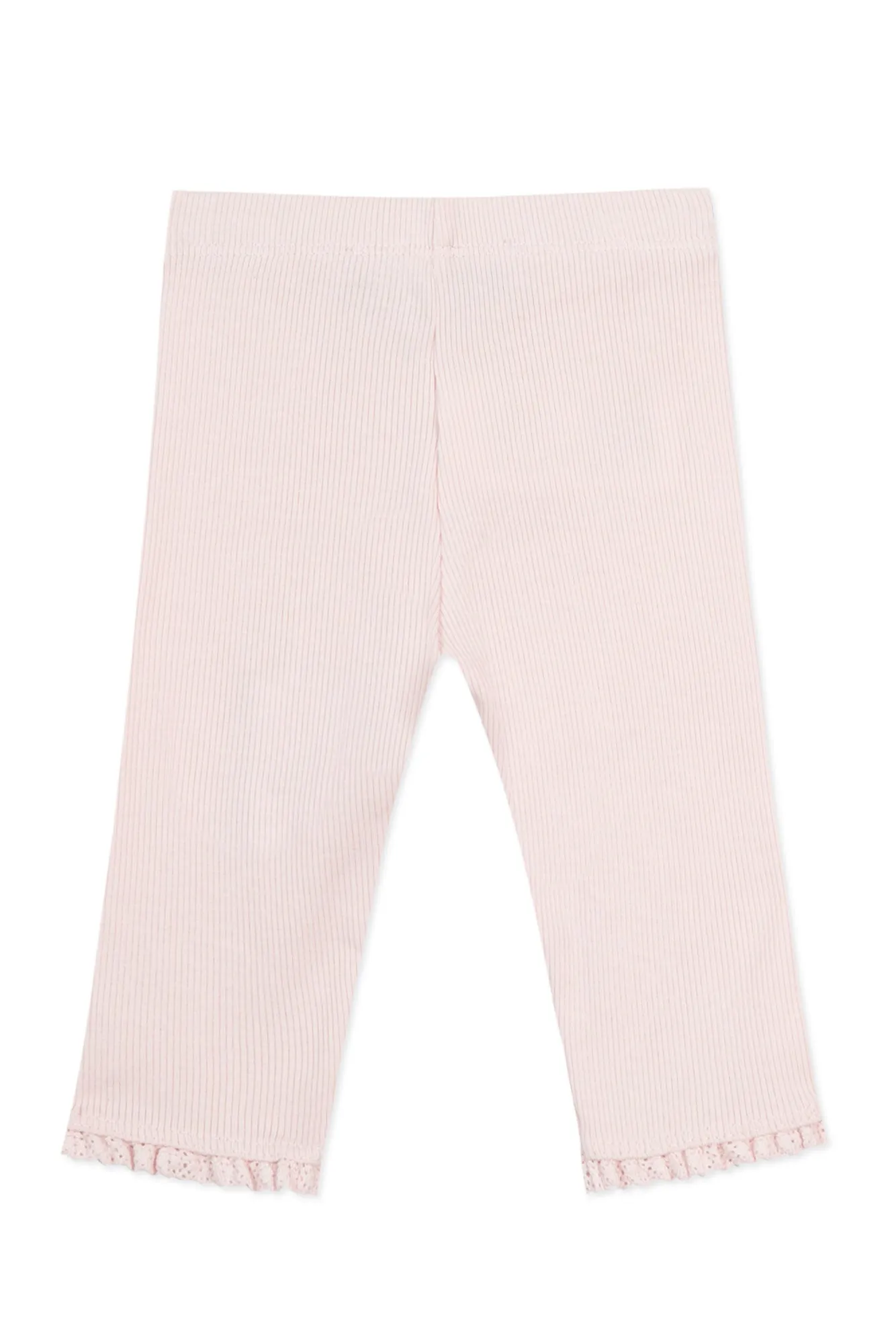 Pale Pink Ribbed Baby Leggings