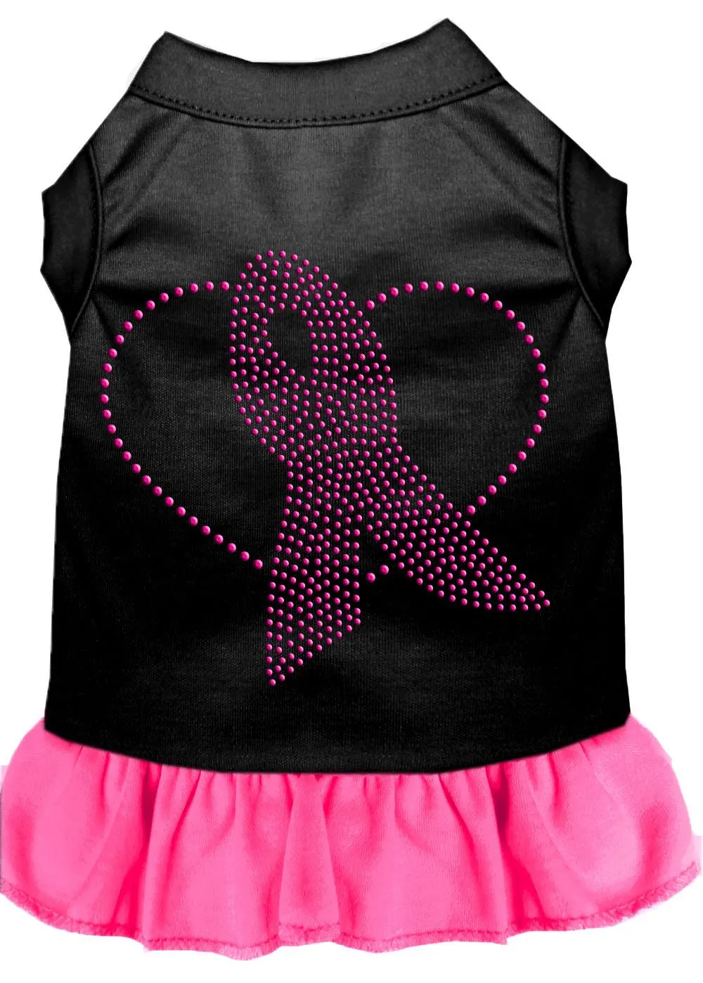 Pink Ribbon Rhinestone Dress Black With Bright Pink Med (12)