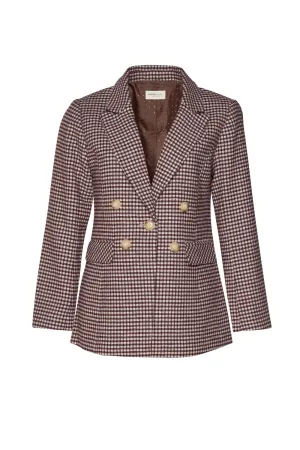 Plaid Pitt Blazer in Choc/Beige Check