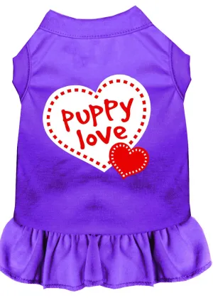 Puppy Love Screen Print Dress Purple Xxxl (20)