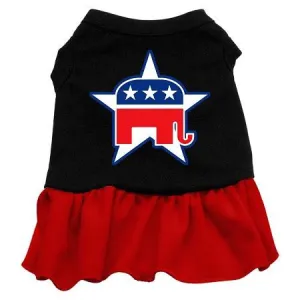 Republican Screen Print Dress Black with Red XS (8)