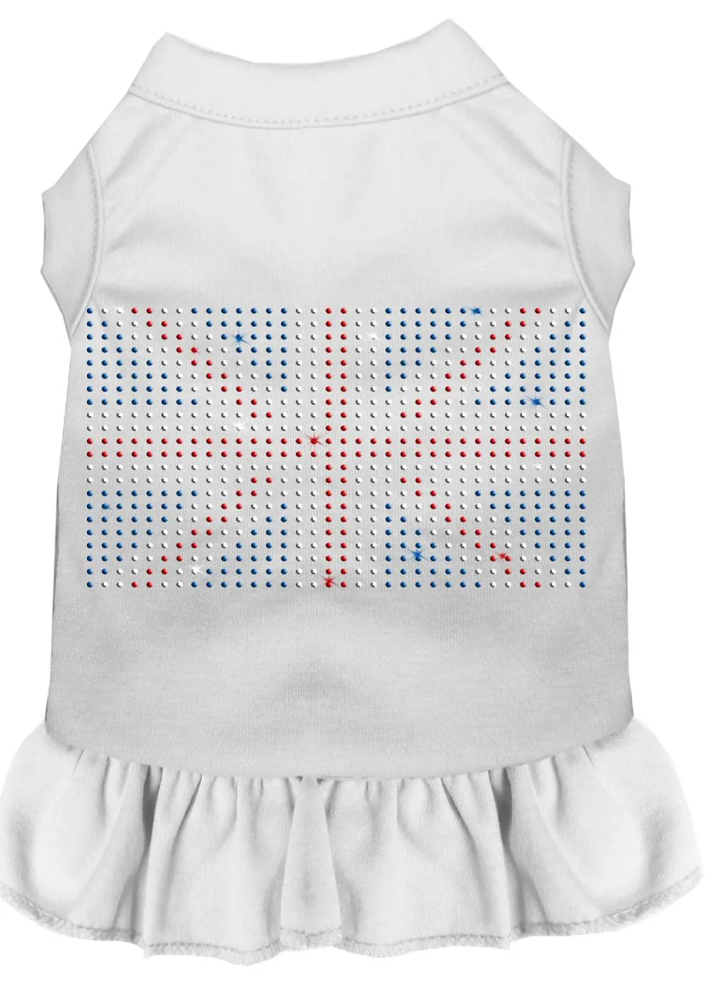 Rhinestone British Flag Dress White Lg (14)