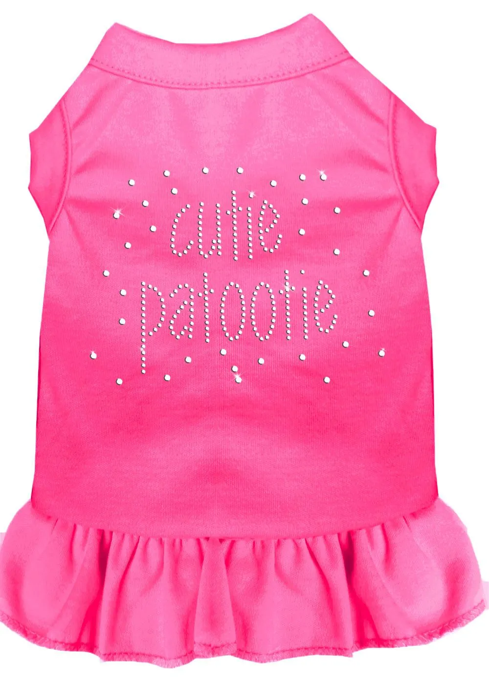 Rhinestone Cutie Patootie Dress Bright Pink Xs (8)