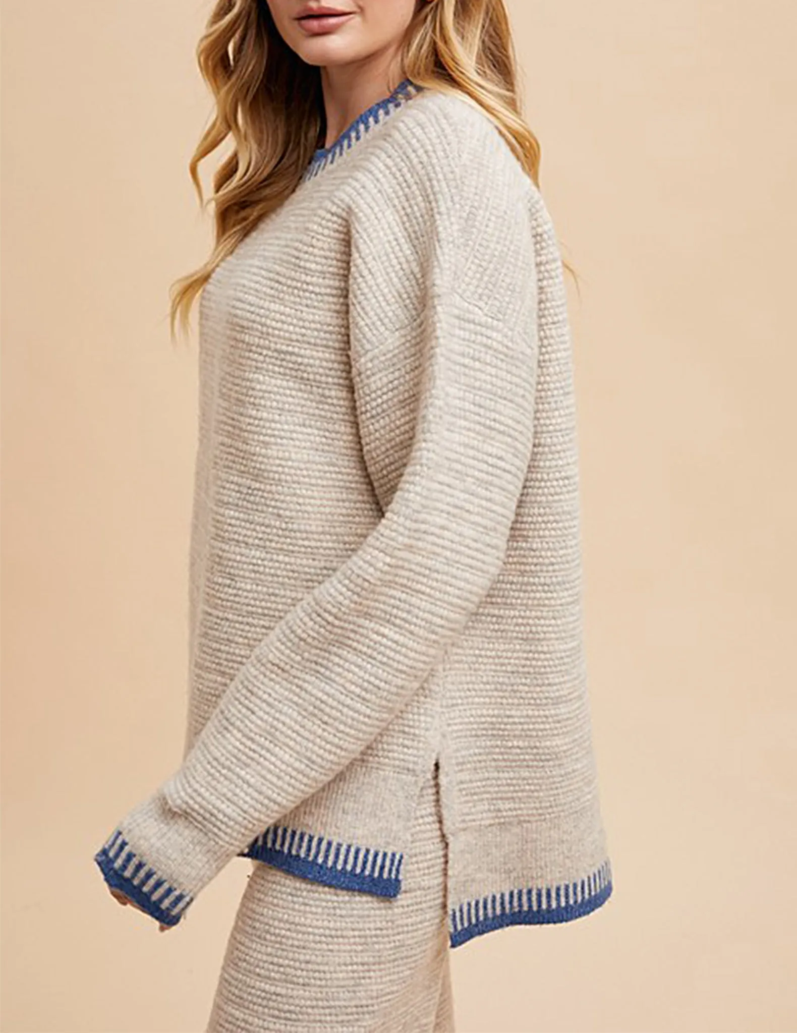 Sandra Loop Knit Oatmeal Sweater